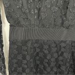 Milly  Black Lace Overlay‎ Sweetheart Silk Sheath Dress Size 6 Little Black Dress Photo 10
