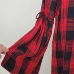 BeachLunchLounge Red Plaid Sheath Dress Size Medium Red and Black Mini Dress Photo 5
