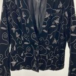 Covington  velvet 16 black embroidered floral strawberry plus size blazer office Photo 3