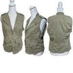 Tommy Hilfiger Tommy Hifiger Green 100% Cotton Sleeveless Fasten Front Women's Vest Size Small Photo 1