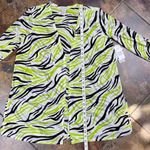Multiples NWT Going Green Sheer Open Front Zebra Cardigan Large Photo 5