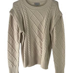 Raya Women's Size Large Cream Chunky Knit Sweater Photo 0
