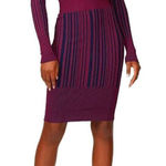 Herve Leger Hervé Léger Striped Sheath Knit Dress in Purple XSmall Womens Bodycon Photo 0