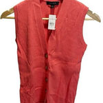 Ann Taylor XS Coral Ribbed Cardigan Sweater Vest NEW Preppy Photo 0