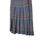 Kay Warner Skirt Womens Size 8 Grey Plaid Pleated Midi Wool Blend Vintage Chic Gray Photo 2