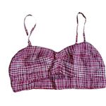 Agua Bendita Mariana Top Red White Plaid Crop Keyhole Detail Size Small Photo 1