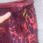 Vintage Boho Gypsy ICE Burnt Red Orange velvet Burnout Skirt Size 14 Photo 3