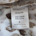 Olivaceous  Cream Leopard Print Cropped Joggers with Raw Edge Accents Size Small Photo 7