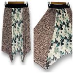 Anthropologie Skirt Small SEN Pleated Animal Print Floral Asymmetrical Pull On Photo 1
