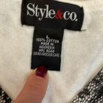 Style & Co Black & White Floral w/ Lace Looking Print Sleeveless Tank Top Large Photo 5