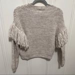 Maison Pholya Cream Beige Ribbed Knit Wool Alpaca Blend Sweater With Scarf XS Tan Photo 3