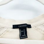 Forever 21  Womens Boho Artsy Waffle Knit Lace‎ Crochet Balloon Sleeve Top Size S Photo 3