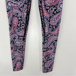 K Deer Nantucket Paisley Print Ankle Length Leggings Size Small Black Photo 3