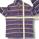 Chico's Chico’s Vintage Rainbow Striped Silk Blend Shirt Jacket Shacket Multicolor Small Photo 10