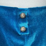 ZARA  Velvet Cocktail Slip Dress L Large Draped Blue Velour Rhinestones Photo 7