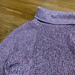 Loft Sweater Womens Large Red Marled Turtleneck Cotton Knit Long Sleeve Pullover Photo 3