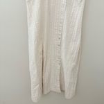 Madewell Puff-Sleeve Button-Wrap Midi Dress in Undyed Stripe Cotton Linen Size 6 Photo 6