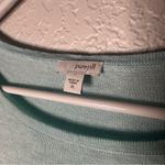 Pure J Jill Aqua Blue Linen Blend Asymmetrical Crochet Hem Tunic Top Size XL Photo 2