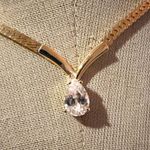 Gold tone V Single rhinestone necklace Photo 1