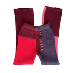 Saachi Women’s Colorblock Patchwork Cable Knit Pull On Red Pink Flare Pants XS Photo 2