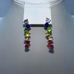 Pride Rainbow 🌈 Rhinestone Linear Earrings Photo 1