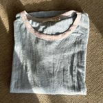 Rag and Bone baby blue oversized boxy linen Tshirt with pink, grey details size xs Photo 10
