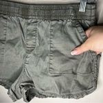 Level 99 Laird Olive Green Linen Viscose Blend Shorts Size M Photo 2