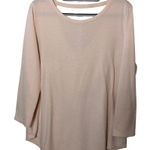 Loft Ann Taylor  women's pale‎ pink open back 3/4 sleeve tshirt Sz L Photo 0