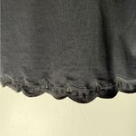 Kate Spade  Scallop Border Knit Tee Top Eyelet Black Cotton Large Photo 3