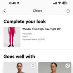 Lululemon magenta Wunder train leggings 28” Photo 5