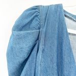 ZARA  Womens Casual Chic 70s V-Neck Puff Statement Sleeve Denim‎ Dress Size XS Photo 5