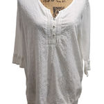 Bandolino  White Embroidered Peasant Blouse Womens XL 3/4 Sleeve Top‎ Photo 0
