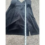 Frederick's of Hollywood fredrick’s of hollywood black faux velvet rhinestone trim mini slip dress slit L Photo 8