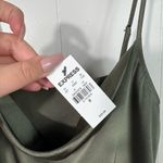 EXPRESS  Silky Satin Drape Neck Mossy Dark Green Spaghetti Strap Cami Tank Top M Photo 4