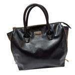 BCBG Paris Black Studded Tote Bag Boho Purse Edgy Gold Photo 0