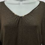 Talbots  Elegant Expresso Brown Women's Top Size M Shimmer Sequins Fancy Stretch Photo 1