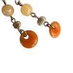 Orange and yellow beaded drop earrings Photo 5