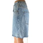 ZARA Women's Blue High Waisted Raw Hem Boyfriend Bermuda Denim Jean Shorts 4 Photo 1