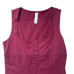 Anthropologie  Daily Practice Burgundy Slim Tank Mini Dress Square Neck Size XS Photo 2