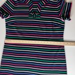 Talbots  Striped Knit Shift‎ Dress Large Bow Colorful Preppy Cotton Retro Office Photo 12