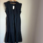 Quince NEW Organic Textured Cotton Smocked V-Neck Midi Dress XL Photo 1