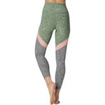 Beyond Yoga Spacedye Tri-Panel Green pink heathered high rise leggings SMALL Photo 5