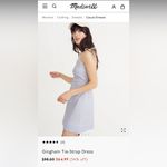 Madewell Light Blue Gingham Tie Strap Mini Dress Photo 2