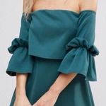 ASOS Teal Off The Shoulder Dress Photo 0