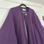 Vintage Peter James Purple Wool‎ Cashmere Cape Buttons Coat Wrap Poncho One Size Size XL Photo 3