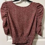 Paper Crane Polka Dot Puff Sleeve Top - Dusty Rose, NWT Photo 0