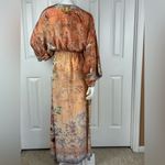 Camilla Orange Fooral Split Pocket Maxi Long Sleeve Size Small Dress Photo 10