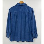 L.L.Bean  Blue Corduroy Button Up Shirt Long Sleeve Pocket Casual Top M Photo 6