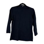 Kate Spade Saturday Top Womens Small Slip Neck Shirt Navy Blue 3/4 Sleeve Cotton Photo 0