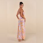 Lulus NWT Lulu‘s Distinctly Flirtatious Floral Sheer Backless Watercolor Maxi Dress Photo 1